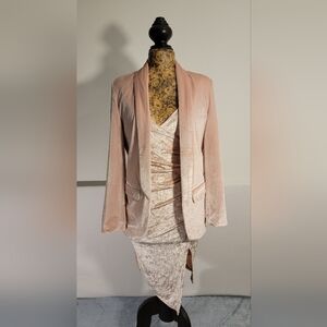 Elegant blush Pink Velvet Women's Jacket and dress